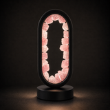 Gleneagles - Oval Earth LED Lamp - Rose Quartz, Black Frame