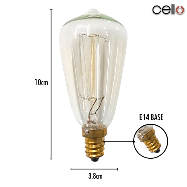 Edison Lamp Replacement Spare E14/E12 Bulbs 230V/40W