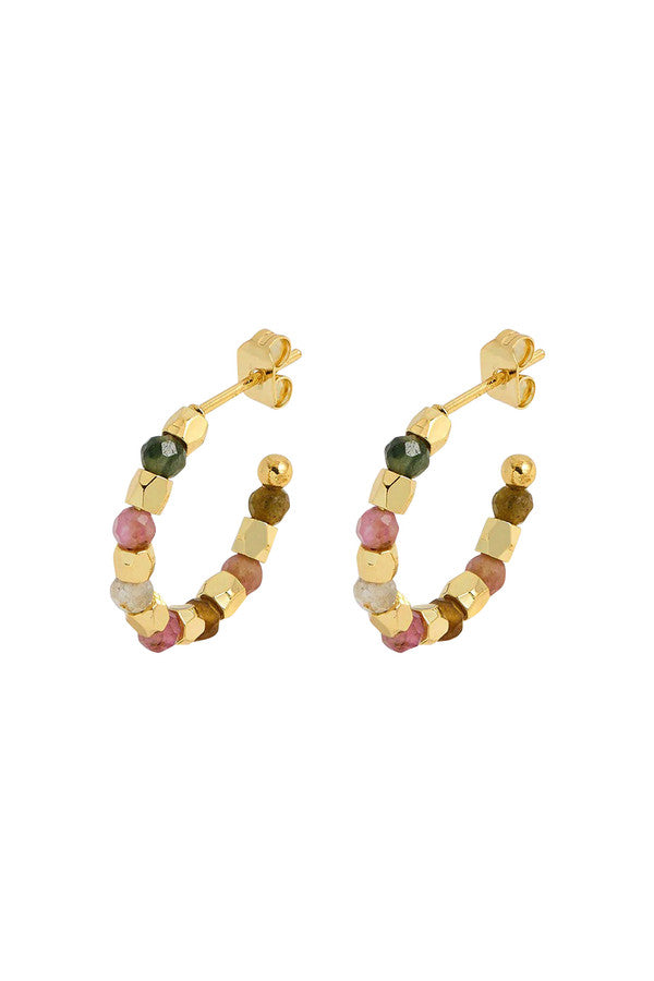 Estella Bartlett Coco & Tourmaline Hoop Earrings