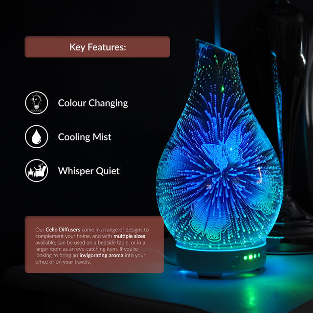 Cello Ultrasonic Diffuser - 3D Butterfly