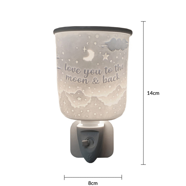 Cello Porcelain Plug In Electric Wax Burner - Love You To The Moon & Back