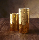 Luminara Indoor 3.0" x 5.0" Candle in Gold Mercury Glass