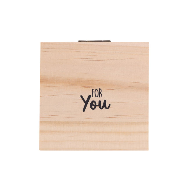 Closed Splosh Heart & Soul wooden jewellery box with elegant “For You” message on the lid, symbolising love, admiration, and heartfelt appreciation.