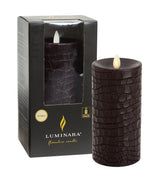 Luminara Indoor 3.0" x 6.0" Black Crocodile Embossed Candle