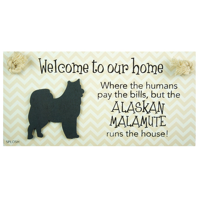 Splosh Alaskan Malamute Dog Breed Hanging Sign