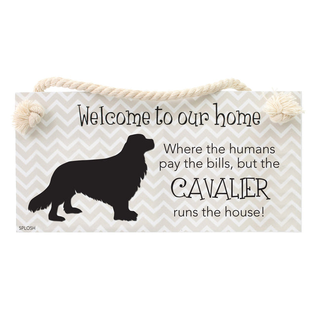 Splosh Cavalier Dog Breed Hanging Sign