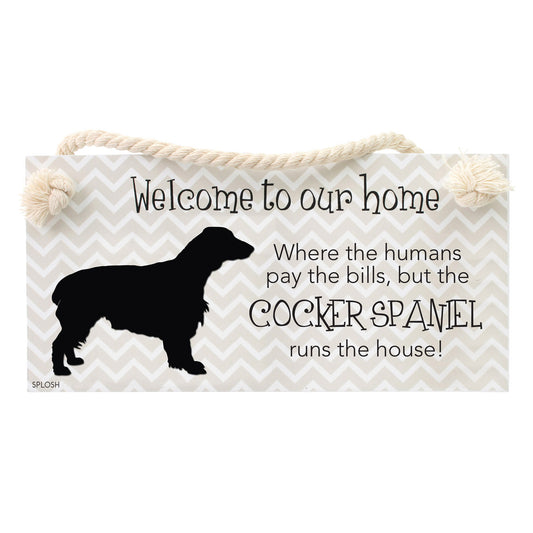 Splosh Cocker Spaniel Dog Breed Hanging Sign