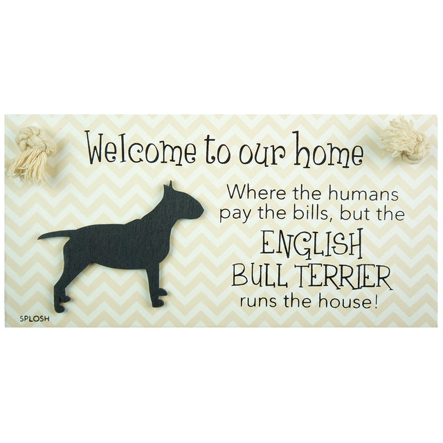 Splosh English Bull Terrier Dog Breed Hanging Sign