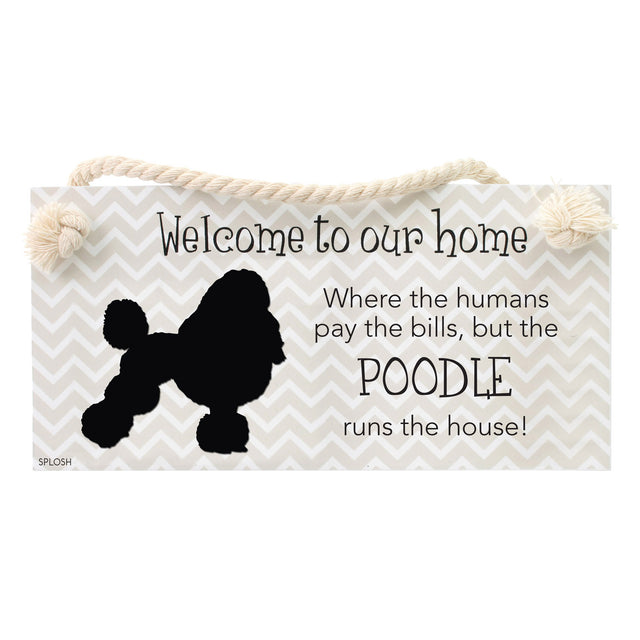 Splosh Poodle Dog Breed Hanging Sign