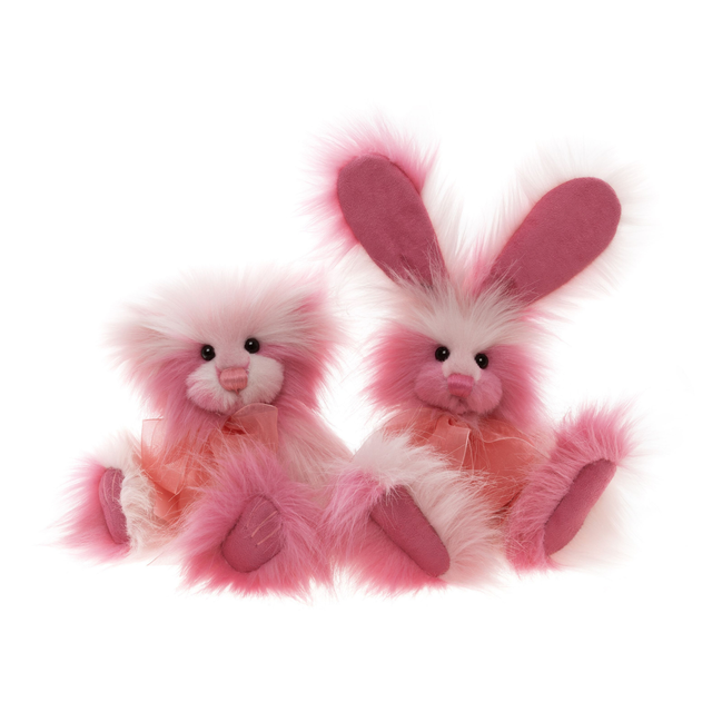 Pinkleberry Bear and Pinkerton Bunny from the 2026 Charlie Bear Plush Collection