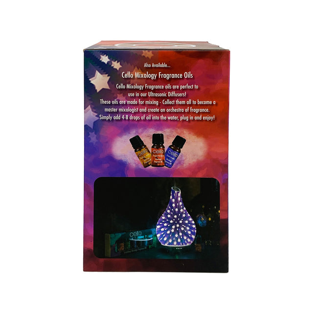 Cello Star 3D Large Ultrasonic Diffuser with Harmony Mix. 7 Oils Set