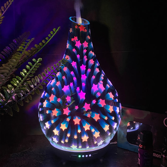 Cello Star 3D Large Ultrasonic Diffuser with Harmony Mix. 7 Oils Set