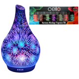 Firework 3D Ultrasonic Diffuser Large with Harmony Mixology Oil Set of 7 Pack