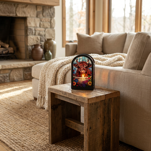 Cello - Arch Tealight Holder - Floral Highland Cow