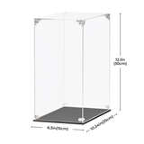 Clear acrylic ROBOTIME Rolife Book Nook Dust Cover WD1001 with dimensions on a white background