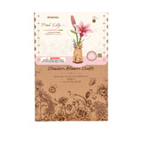 Wooden ROBOTIME Rowood Pink Lily Wooden Flowers packaging with pink lily illustration on a white background