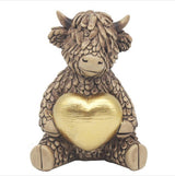 Lesser & Pavey - Highland Cow Hughie Gold Heart