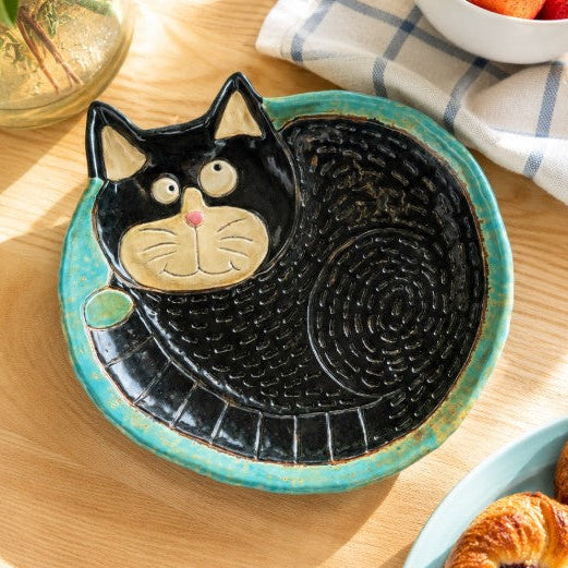 Gleneagles - Dark Matters Stoneware - Shadow Cat - Plate