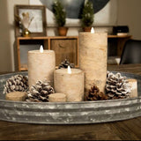 Luminara Indoor 4.0" x 4.0" Candle with Genuine Birch Finish