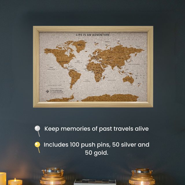 Splosh Travel Map - World Map - Small - White