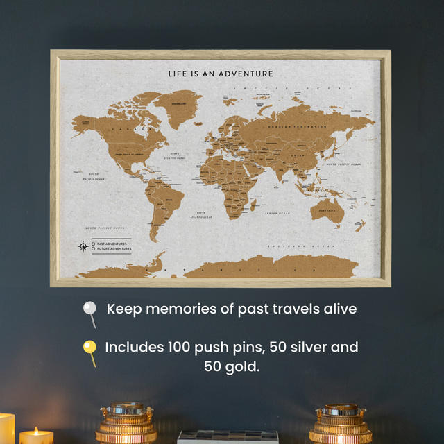Splosh Travel Map - World Map - Large - White