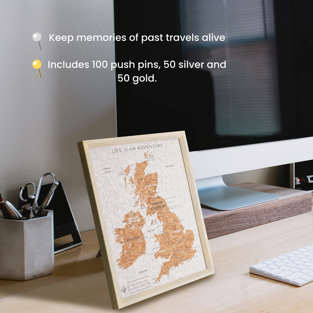 Splosh Travel Map - UK Map - Desk - White