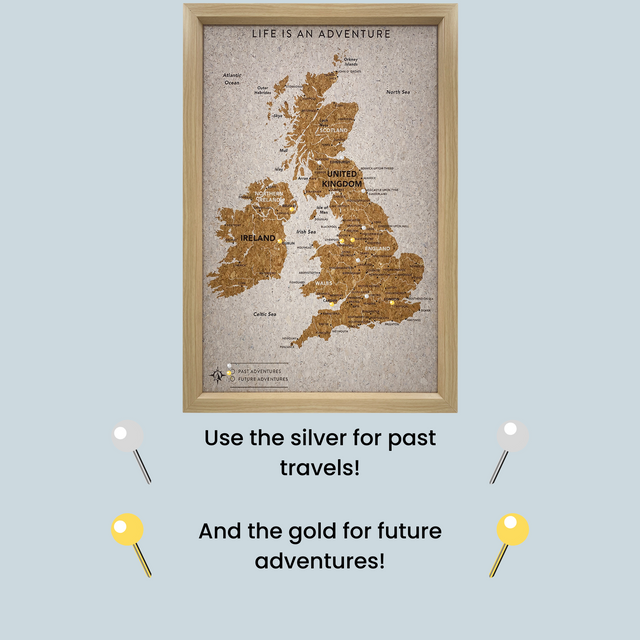 Splosh Travel Map - UK Map - Desk - White