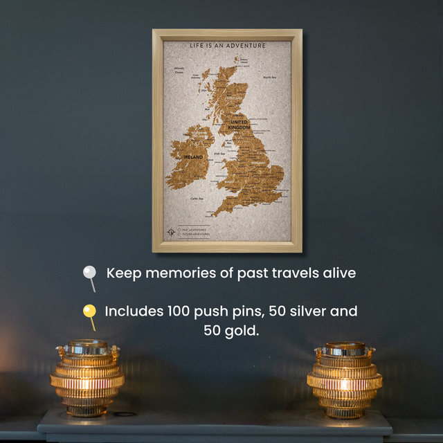 Splosh Travel Map - UK Map - Small - White