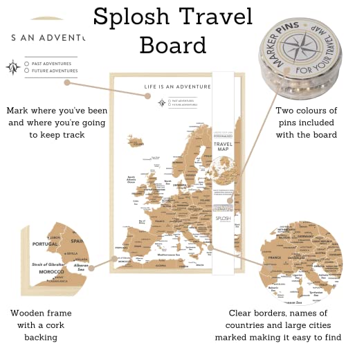 Splosh Travel Map - Europe Map - Small - White