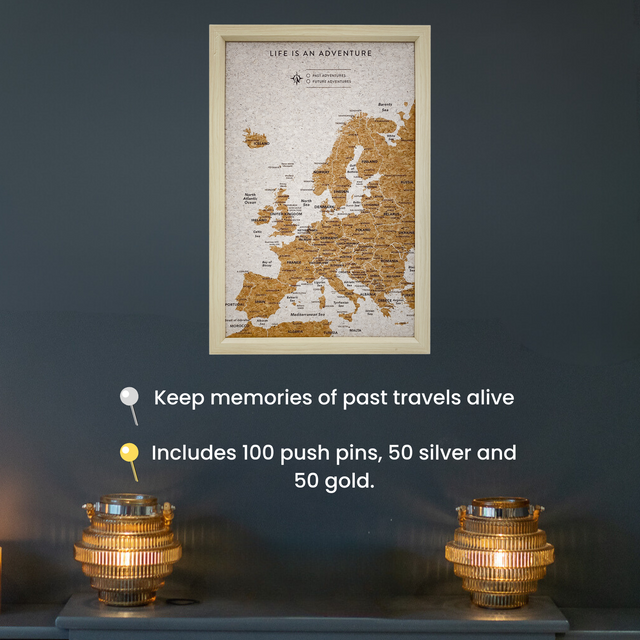 Splosh Travel Map - Europe Map - Small - White