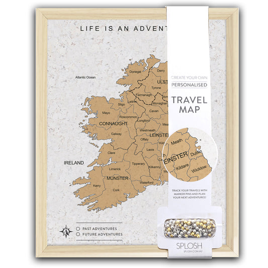 Splosh Travel Map - Ireland Map - Desk - White