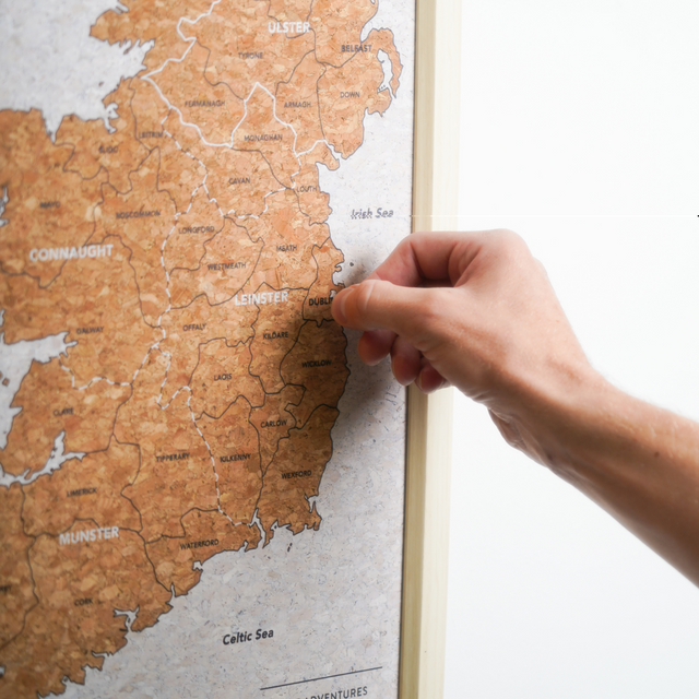 Splosh Travel Map - Ireland Map - Desk - White