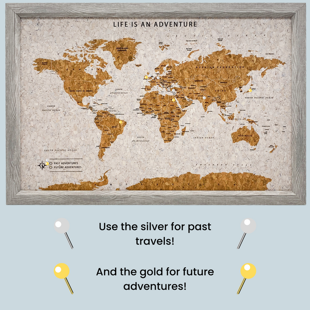 Splosh Travel Map Large World Map Grey