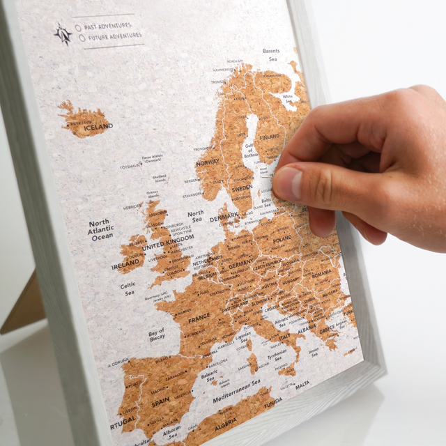 Splosh Travel Map Europe Desk Grey