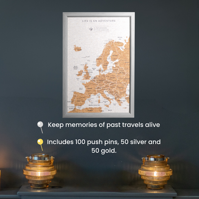 Splosh Travel Map - Europe Small - Grey