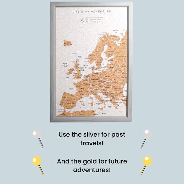Splosh Travel Map - Europe Small - Grey