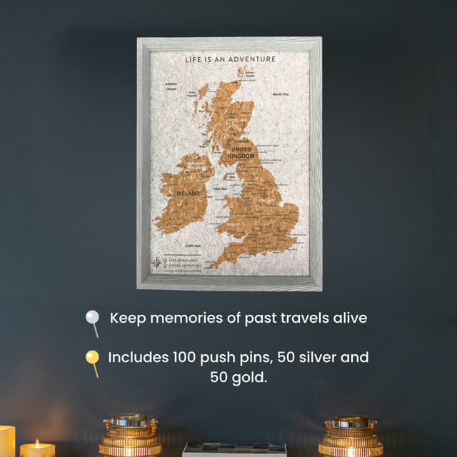 Splosh Travel Map - UK Small - Grey