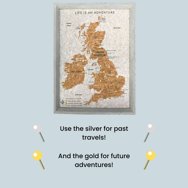 Splosh Travel Map - UK Small - Grey