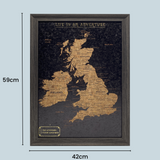 Splosh Travel Map - UK & Ireland Map - Small - Black
