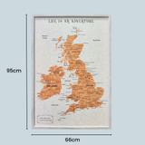 Splosh Travel Map - UK & Ireland Map - Large - Grey