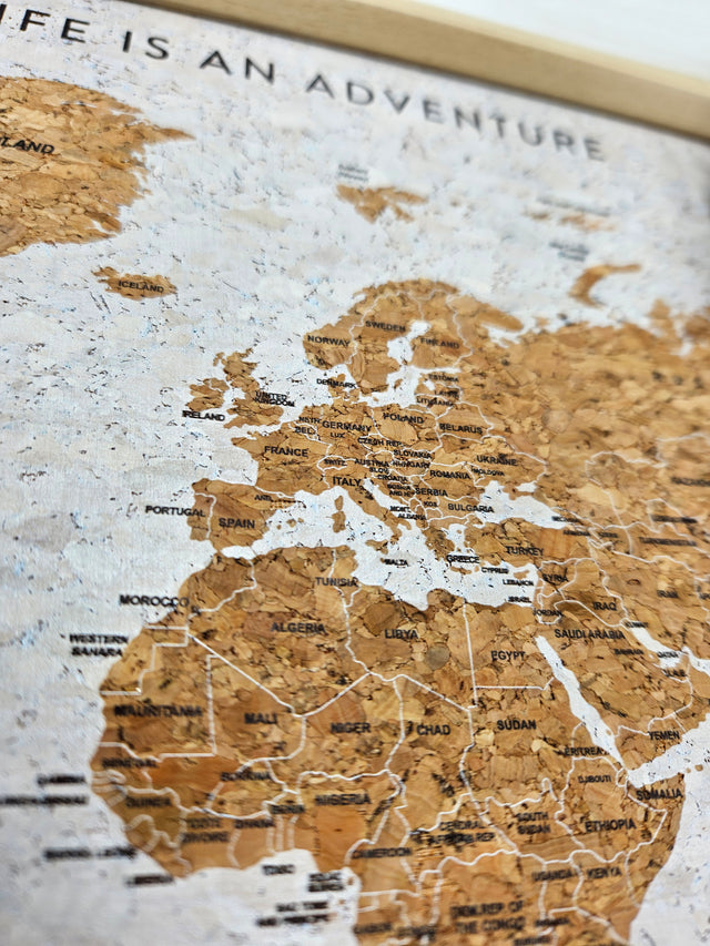 Splosh Travel Map - World Map - XL Desk - White