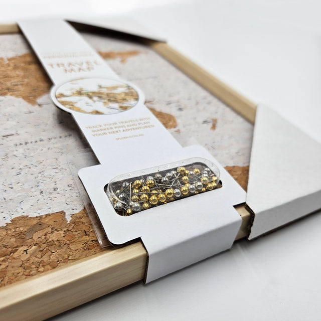 Splosh Travel Map - World Map - XL Desk - White