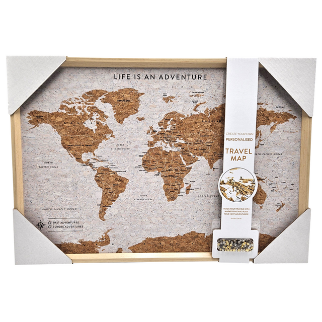 Splosh Travel Map - XL Desk World - White