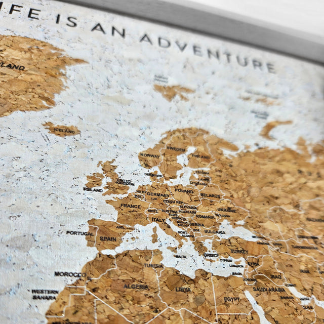 Splosh Travel Map - World Map - XL Desk - Grey