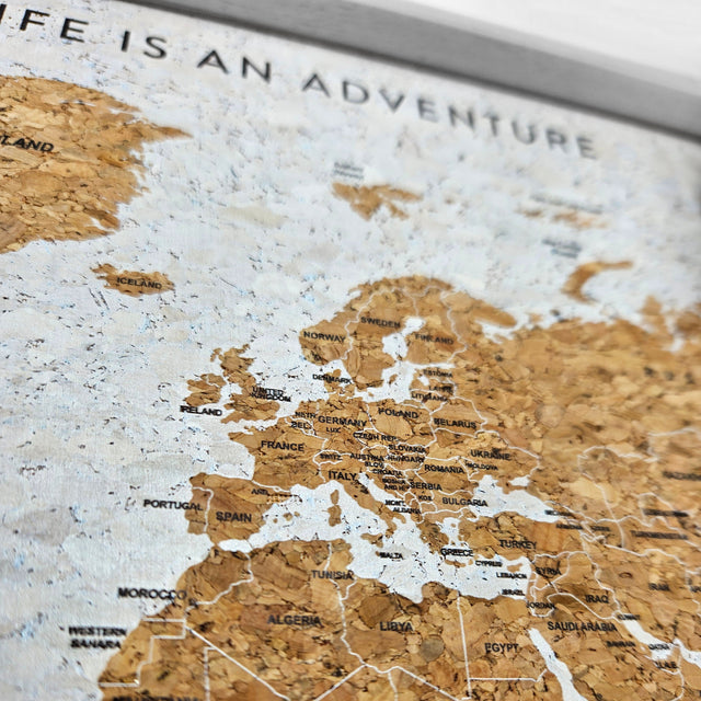 Splosh Travel Map - World Map - XL Desk - Grey