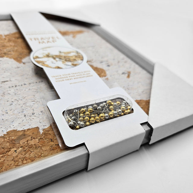 Splosh Travel Map - World Map - XL Desk - Grey