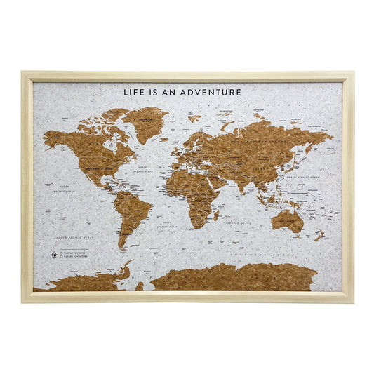 Splosh Travel Map - World Map - Medium - White