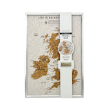 Splosh Travel Map - White UK & Ireland Map with Silver Frame