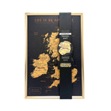 Splosh Travel Map - Black UK & Ireland Map with Gold Frame