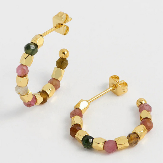 Estella Bartlett Coco & Tourmaline Hoop Earrings